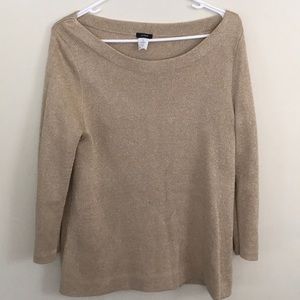 Jcrew gold metallic sweater size medium